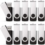 💾 kexin 10 pack 32gb flash drive usb drive memory stick thumb drive - reliable and sleek black usb 2.0 storage logo