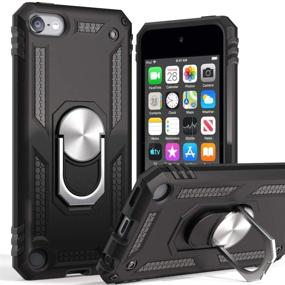 img 4 attached to 📱 Protective iPod Touch Case with Car Mount | Cyberowl Hybrid Rugged Shockproof Cover with Kickstand for Apple iPod Touch 5 6 7th Generation - Black