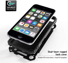 img 3 attached to 📱 Protective iPod Touch Case with Car Mount | Cyberowl Hybrid Rugged Shockproof Cover with Kickstand for Apple iPod Touch 5 6 7th Generation - Black