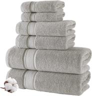 nova luxury linen - hotel quality turkish towel set: 2 bath towels, 2 hand towels, 2 washcloths for elegant bathrooms logo