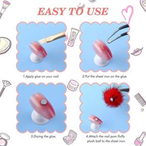 img 2 attached to Vibrant Fluffy Ball Fur Nail Pom Set: 24 Detachable 3D Plush Fur Balls for Halloween & Christmas Nail Decorations - Acrylic Nail Tips Accessories for Girls & Women DIY