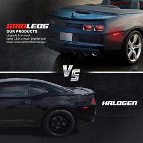 img 2 attached to РУКСИФЕЙ Красные светодиодные боковые маркеры для Chevrolet Camaro 2010-2015 г. - дымчатые объективы задних фонарей бампера, подсветки поворотов и отражателей (набор из 2 шт.)