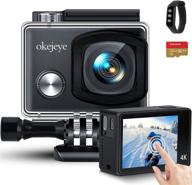 📷 okejeye 4k action camera ok800: native 50fps/24mp, touchscreen, 40m waterproof, wifi, eis, remote control, 32gb micro sd card - underwater camera, sport cam, web camcorder logo