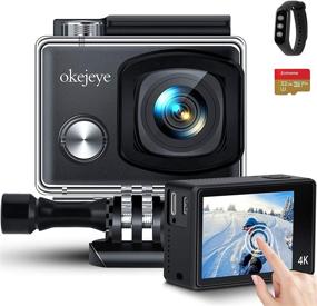 img 4 attached to 📷 Okejeye 4K Action Camera OK800: Native 50fps/24MP, Touchscreen, 40M Waterproof, WiFi, EIS, Remote Control, 32GB Micro SD Card - Underwater Camera, Sport Cam, Web Camcorder