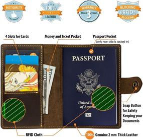 img 2 attached to ✈️ Путешествуйте с элегантностью с держателем для паспорта Villini из натуральной кожи, с функцией блокировки