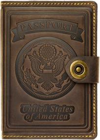 img 4 attached to ✈️ Путешествуйте с элегантностью с держателем для паспорта Villini из натуральной кожи, с функцией блокировки