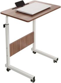 img 4 attached to 📱 Adjustable Mobile Side Desk with Tablet and Mobile Phone Slot - SDHYL 23.6 inches Portable Workstation Student Desk for Bed, Couch, Small Snack Table - CXYM-5/3-60HW