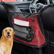 🚗 car seat organizer with storage bag, handbag holder & pet barrier - automotive console purse holder, black logo