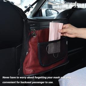 img 1 attached to 🚗 Car Seat Organizer with Storage Bag, Handbag Holder & Pet Barrier - Automotive Console Purse Holder, Black