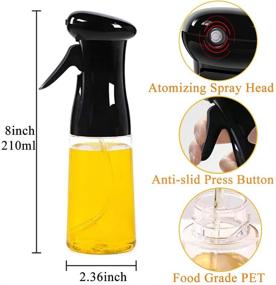 img 2 attached to Efficient Oil Sprayer Mister: Olive Oil Spritzer for Air Fryer 210ml/7oz – Cooking Spray Dispenser Bottle for BBQ, Frying, Salad, Roasting (Black)