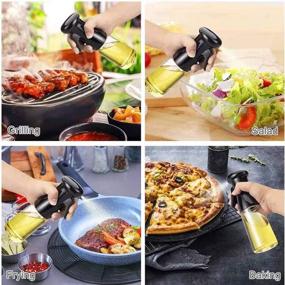 img 1 attached to Efficient Oil Sprayer Mister: Olive Oil Spritzer for Air Fryer 210ml/7oz – Cooking Spray Dispenser Bottle for BBQ, Frying, Salad, Roasting (Black)