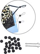 🎭 pack of 200 mandala crafts mask adjuster elastic cord locks - mask tightener clips toggle for face mask, adjustable ear loop drawstrings (black and white) logo