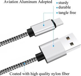 img 3 attached to 🔌 Высокоскоростной USB-кабель типа C 10 футов 3 шт. - Быстрая синхронизация зарядки, шнур из плетеного нейлона для Galaxy s20, Note 10, LG V20 и более