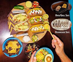 img 2 attached to 🌮 Stainless Steel Taco Holder Stand Set of 6 - Taco Racks With Handles for Oven & Grill - Convenient and Easy Taco Trays for Filling and Serving Tacos - Fiesta Kitchen Taco Holders