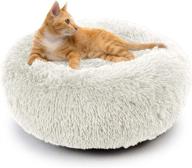 sugar pet shop marshmallow cat bed: the ultimate calming bed for indoor cats, small to large - fluffy, round, washable, orthopedic anti-anxiety cushion logo