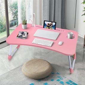 img 3 attached to 🛏️ Foldable Laptop Desk: Portable Bed Table for Breakfast, Reading, and Working on Bed, Couch, Sofa, or Floor