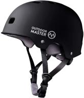 🔒 enhanced safety with outdoormaster lightweight low profile skateboard helmet logo