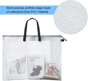 img 2 attached to 👜 Convenient and Versatile 19x24 Inch Art Portfolio Bag: Ideal Storage for Large Posters, Poster Board, Painting, Bulletin Boards - Transparent, Handling Ease, Zipper Closure - (1 Piece)