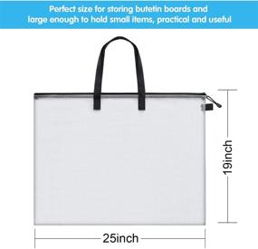 img 3 attached to 👜 Convenient and Versatile 19x24 Inch Art Portfolio Bag: Ideal Storage for Large Posters, Poster Board, Painting, Bulletin Boards - Transparent, Handling Ease, Zipper Closure - (1 Piece)