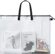 👜 convenient and versatile 19x24 inch art portfolio bag: ideal storage for large posters, poster board, painting, bulletin boards - transparent, handling ease, zipper closure - (1 piece) logo