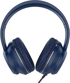 img 3 attached to RORSOU R8 On-Ear Headphones with Microphone - Lightweight Folding Stereo Bass Headphones with 1.5M No-Tangle Cord - Portable Wired Headphones for Smartphone Tablet Computer MP3 / 4 (Blue)