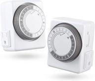 ⏰ hbn indoor timer-24 hour plug-in mechanical indoor mini timer with 2 outlets, heavy duty daily on/off cycle, 3 prong, 2-pack: convenient and reliable timer for daily scheduling and energy management логотип