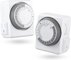 img 4 attached to ⏰ HBN Indoor Timer-24 Hour Plug-in Mechanical Indoor Mini Timer with 2 Outlets, Heavy Duty Daily On/Off Cycle, 3 Prong, 2-Pack: Convenient and Reliable Timer for Daily Scheduling and Energy Management