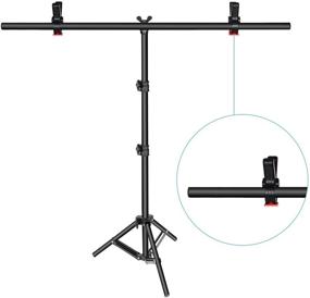 img 2 attached to 📸 Neewer T-Shape Background Backdrop Support Stand Kit: Adjustable Tripod Stand and Crossbar with Tight Clamps for Video Studio Photography (32-80 inches/81-203 Centimeters)