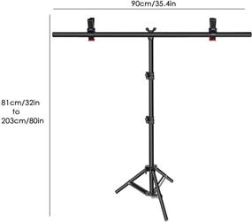 img 1 attached to 📸 Neewer T-Shape Background Backdrop Support Stand Kit: Adjustable Tripod Stand and Crossbar with Tight Clamps for Video Studio Photography (32-80 inches/81-203 Centimeters)