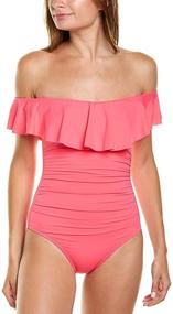 img 2 attached to 👙 Showcase Elegance with the Blanca Island Goddess Shoulder One Piece Women's Clothing - Swimsuits & Cover Ups