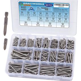 img 4 attached to 🔩 660 PCS QRAFTWORKS Stainless Steel Self Tapping Screws Assortment Set for Wood, Sheet Metal, Plastic, Fiberglass - M3/M4/M5/M6 304 Stainless Steel Phillips Drive Screw Kit (Round Head and Flat Head)