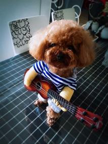 img 2 attached to 🎸 S-Lifeeling Pet Guitar Costume: Funny Dog Costumes for Guitarist Player Inspired Halloween & Christmas Cosplay Party - Cat Outfits Included