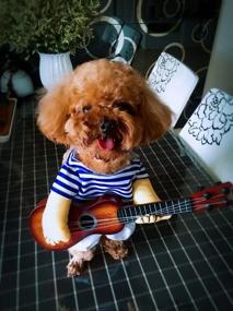 img 1 attached to 🎸 S-Lifeeling Pet Guitar Costume: Funny Dog Costumes for Guitarist Player Inspired Halloween & Christmas Cosplay Party - Cat Outfits Included