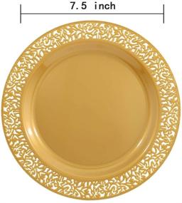 img 3 attached to 🍰 Stylish and Convenient 102PCS Brown Gold Dessert Plates with Lace Design for Weddings and Special Occasions