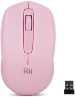 🖱️ rii wireless mouse 1000dpi: stylish pink design with usb dongle for pc, laptop, windows & office use logo