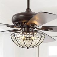 52-inch 3-light oil rubbed bronze crystal led ceiling fan with remote, traditional design логотип