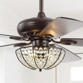 img 4 attached to 52-Inch 3-Light Oil Rubbed Bronze Crystal LED Ceiling Fan with Remote, Traditional Design