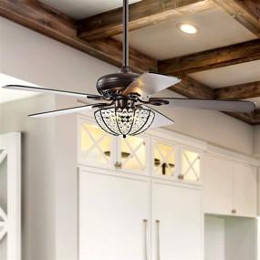 img 2 attached to 52-Inch 3-Light Oil Rubbed Bronze Crystal LED Ceiling Fan with Remote, Traditional Design