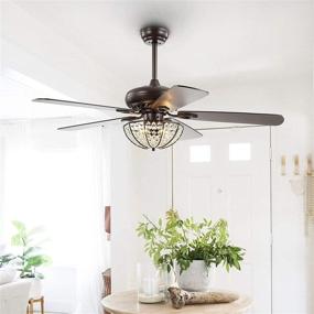 img 1 attached to 52-Inch 3-Light Oil Rubbed Bronze Crystal LED Ceiling Fan with Remote, Traditional Design