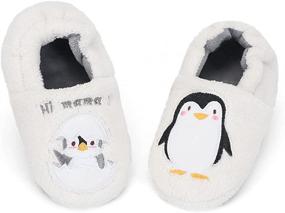 img 4 attached to Toddler Slippers Indoor Bedroom Penguin Boys' Shoes : Slippers