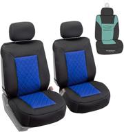 🚗 water resistant fh group neosupreme deluxe diamond front car seat cushions, airbag compatible - universal fit for cars, trucks, and suvs (blue) + bonus gift logo