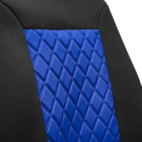 img 1 attached to 🚗 Water Resistant FH Group Neosupreme Deluxe Diamond Front Car Seat Cushions, Airbag Compatible - Universal Fit for Cars, Trucks, and SUVs (Blue) + Bonus Gift