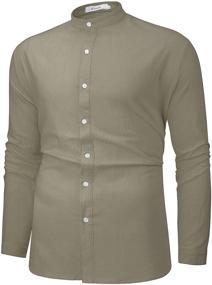 img 2 attached to 👔 AUDATE Classic Cotton Button-Up Shirts with Roll-Up Sleeves – Men's Fashion Apparel