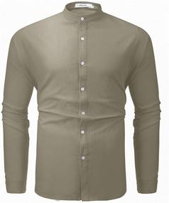 img 3 attached to 👔 AUDATE Classic Cotton Button-Up Shirts with Roll-Up Sleeves – Men's Fashion Apparel