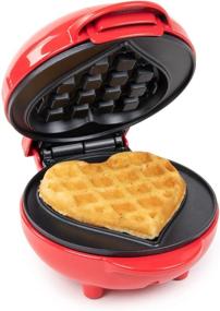 img 2 attached to ❤️ Nostalgia Heart-Shaped Waffle Maker for Personal Hash Browns - Compact Size, Perfect Valentine's Gift