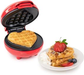 img 1 attached to ❤️ Nostalgia Heart-Shaped Waffle Maker for Personal Hash Browns - Compact Size, Perfect Valentine's Gift