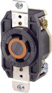 leviton 2710 30 amp flush mount locking receptacle, industrial grade, grounding, v-0-max, black, 1-pack logo