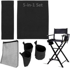 img 4 attached to STAY GENT 5 in 1 Accessories Set: Black Chair Replacement Cover, Side Storage Bags, Hanging Mesh Bag