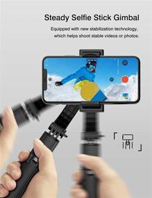 img 2 attached to 📸 Selfie Stick Tripod Gimbal Stabilizer для смартфона с беспроводным пультом управления | 360° вращение | Автобалансировка | Портативная подставка для iPhone & Android