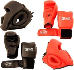 img 1 attached to 🥊 Pro Quality 2 Pairs Lastworld Boxing Gloves & Head Gears